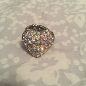 Crystal heart ring
